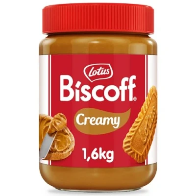 Imagen de Lotus Biscoff Crema Dulce para Untar Cremoso Sabor a Galleta Caramelizada Vegano Sin Frutos Secos Colorantes ni Aromas Añadidos Tarro PET 1.6 kg