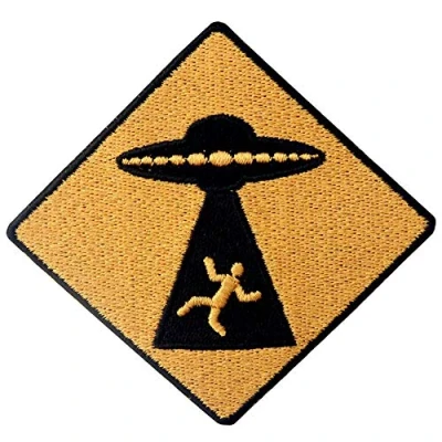 Imagen de Parche termoadhesivo para la ropa, diseño de Precaución UFO aparece
