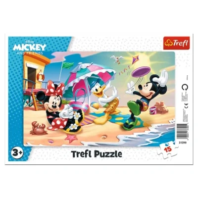 Imagen de Trefl Juegos en la Playa, Disney Mickey Mouse y Sus Amigos, de 15 Piezas, para niños a Partir 3 años Puzzle, Color (31390)