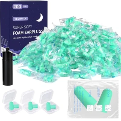 Imagen de 200 Pares Tapones Oidos Cancelacion De Ruido, Para Dormir SúPer Suave Ronquidos, ProteccióN Auditiva Reutilizables