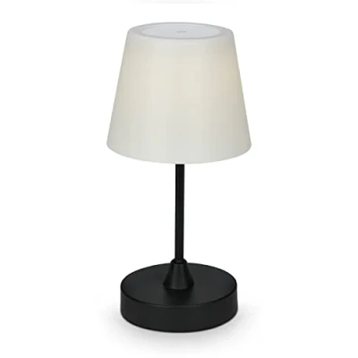 Imagen de BRILONER lámpara de mesa LED para exterior con batería recargable, regulable, inalámbrica, función táctil, IP44, lampara camping, blanco neutro, color Negro, 30x14,5cm (HxD)