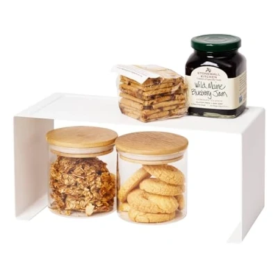 Imagen de YAMAZAKI Home Tower Estante de cocina apilable organizador almacenamiento, blanco, S