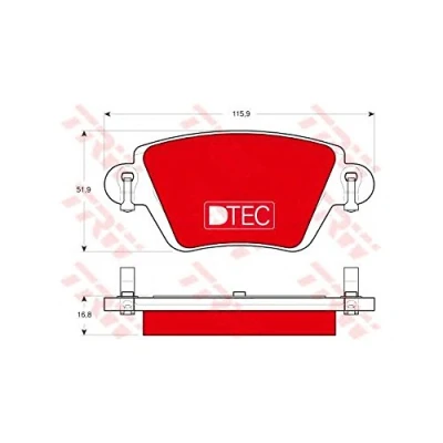 Imagen de TRW DTEC COTEC GDB1525DTE Juego de pastillas freno con avisador acústico desgaste tornillos pinza accesorios