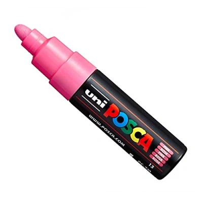 Imagen de Uni Posca PC 7M Rotuladores de pintura (tamaño grande, 4,5 a 5,5 mm, 15 colores) rosa