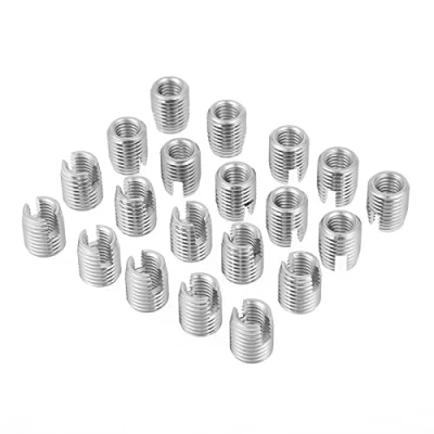 Imagen de 20 unids acero inoxidable SUS303 auto roscado tuerca rosca inserto tuercas de inserción para reparación helicoidal M8 x 15 mm