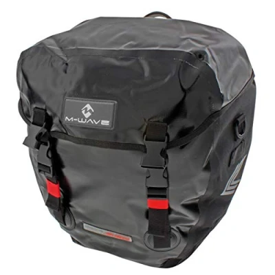 Imagen de M Wave 122722 Alforjas traseras Doble, 2 x 20 l, Unisex, Negro Mate