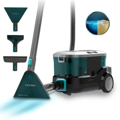 Imagen de Cecotec Aspirador de Alfombras Limpiador Tapicerías Aspiradora Trineo Conga CarpetClean 10000 EasyHome. 800W, Depósito Agua Limpia 3L y Sucia 1,5L, Multisuperficie, Kit Accesorios