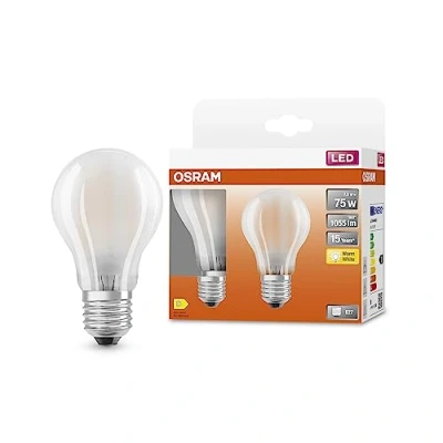 Imagen de OSRAM Lámpara LED A75 de Star para el enchufe E27, forma pera, GL FR, 1055 lúmenes, blanco cálido (2700k), reemplazo bombillas convencionales 75W, no dimmables, paquete 6