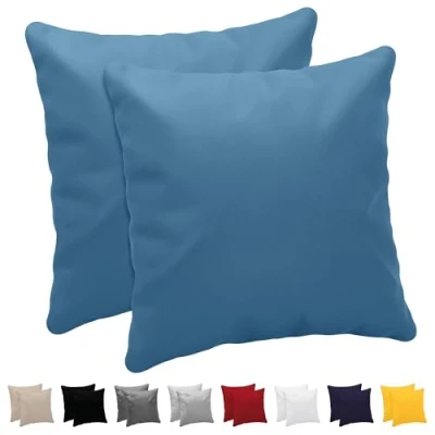 Imagen de Dreamzie Fundas de Almohada (Juego 2) Azul para Las Almohadas 80 x cm 100% Algodon Jersey Funda Cojin Cama Protector