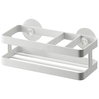 Imagen de YAMAZAKI 6771 Tower Soporte para Esponja y Botella con Ventosa, Blanco, Acero, Minimalista, 18 x 8 6 cm
