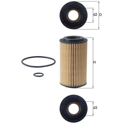 Imagen de MAHLE ORIGINAL OX 153D4 Filtro de aceite Cartucho filtrante CHRYSLER: PT Cruiser Familiar