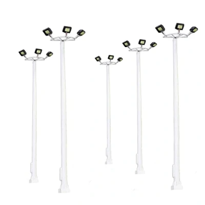 Imagen de Evemodel 5 postes de lámpara escala N Plaza 1:150 para parque infantil, 3 luces, modelo 8 cm
