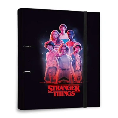 Imagen de Grupo Erik Carpeta 2 anillas troquelada premium Stranger Things Archivador A4 tapa dura, Things, A4, Vuelta al cole material escolar, C2AT0041