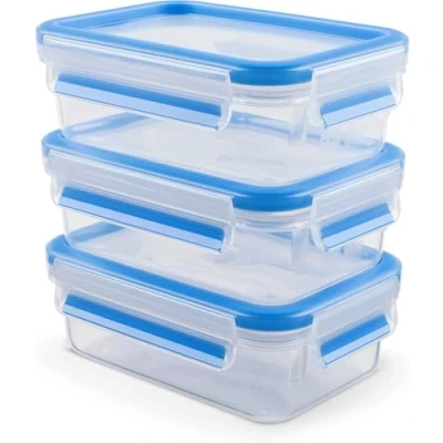 Imagen de Emsa Clip&amp;Close Fresh Set de 3 Recipientes Herméticos Plástico 1 L, higiénico, no olores ni sabores, 100% libre BPA, apto lavavajillas y microondas, certificado Baby Care