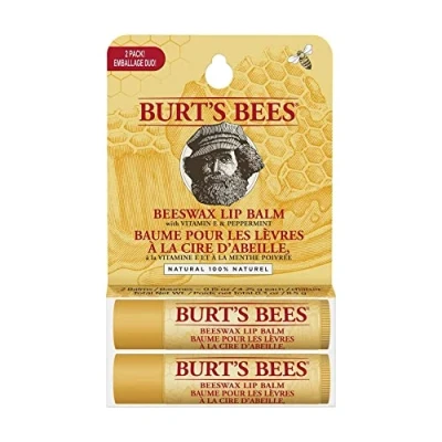 Imagen de Burt&#039;s Bees Bálsamo labial, paquete múltiple, bálsamos labiales con cera de abejas y vitamina E, económico doble, 2 x 4.25 gramos