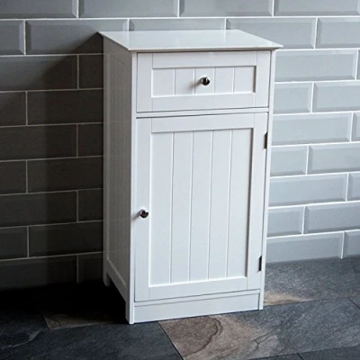 Imagen de Bath Vida Priano Armario de baño con 1 Puerta y cajón, Color Blanco, Madera ingeniería, White, 53 x 34 15 cm
