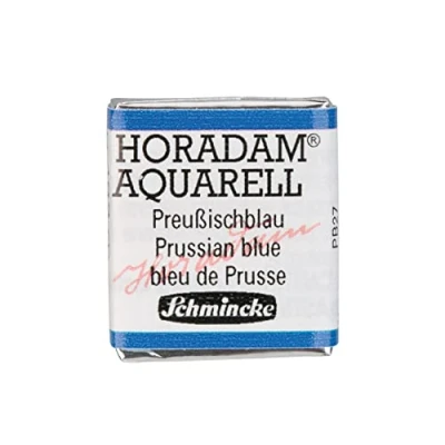 Imagen de Schmincke HORADAM® AQUARELL acuarelas para artistas, 492 azul de Prusia, 14 044, 1/2 godet