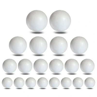 Imagen de MCE Commerce Bolas de poliestireno mixto, 20 unidades En 4 tamaños: 2 x 10 cm 8 6 7 cm, Espuma, Blanco, 2x10cm 4x8cm 6x7cm 8x6cm