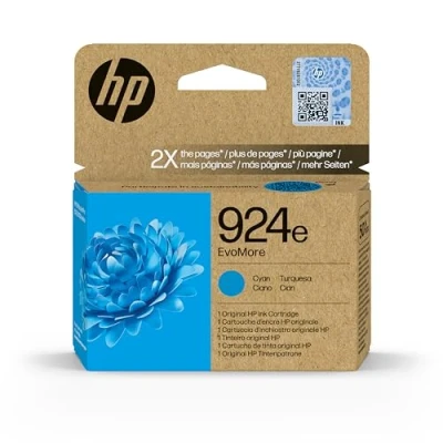 Imagen de Cartucho de tinta HP EvoMore 924e, Hasta 800 páginas, Certificado CarbonNeutral®, Azul