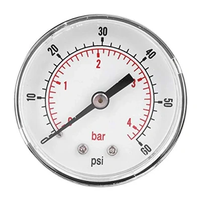 Imagen de Manómetro, dial de 50 mm Manómetro axial 1/4 BSPT para aire, agua, petróleo y gas(0 60psi 0 4bar)