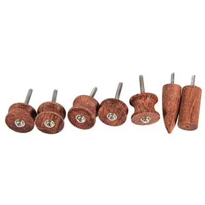 Imagen de 7 piezas de cuero palo rosa bruñidor punta borde Slicker pulido taladro Leathercraft talla herramienta