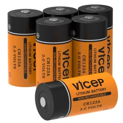 Imagen de ViCep Paquete de 6 Pilas CR123A Litio 3V CR123 1700 mAh, Alta Capacidad, para Linterna, Alarma y Sensor, no Recargables