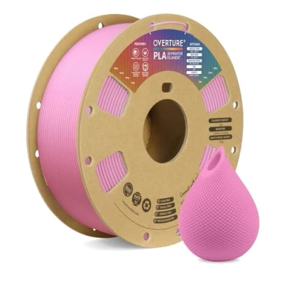 Imagen de OVERTURE PLA Filamento de 1.75 mm Para Impresora 3D PLA, Carrete Cartón 1 kg (2.2 lbs), Precisión Dimensional +/ 0.02 (Rosa)