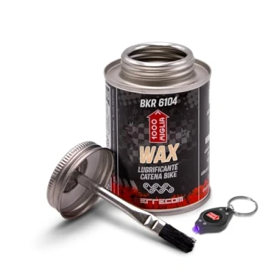 Imagen de Errecom 1000 Miglia BKR 6104 DRY Cera para Cadenas de Bicicleta uso en Condiciones terreno seco y polvoriento 240 ml, Frasco All In One con Cepillo aplicación incluido