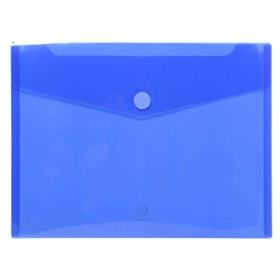Imagen de Exacompta 56422E Pack de 5 Porta documentos en forma sobre y cierre con velcro, A4, Color: azul