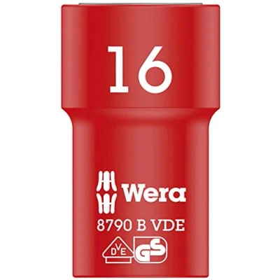 Imagen de WERA 05004960001 8790 B VDE 16,0 Llave de vaso VDE, aislada, con arrastre 3/8&quot;