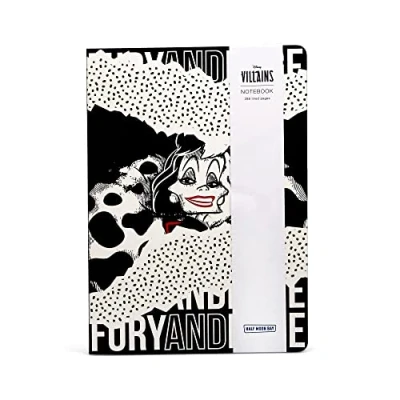 Imagen de Half Moon Bay Cuaderno A5 Disney Cruella de Vill 101 dalmata Libreta Papeleria Producto con licencia oficial, Negro