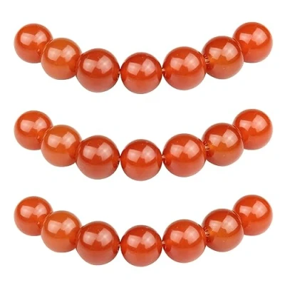 Imagen de MJDCB 12mm 30 piezas Cuentas de Piedra Ágata Roja Redondas Sueltas Piedras Semipreciosas Naturales para Hacer Joyas Pulseras Collares