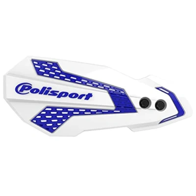 Imagen de POLISPORT 8308200016 Paramanos MX FLOW 1 punto de fijación Style fabricado en plástico con kit montaje incluido compatible motocicletas Yamaha color blanco/azul
