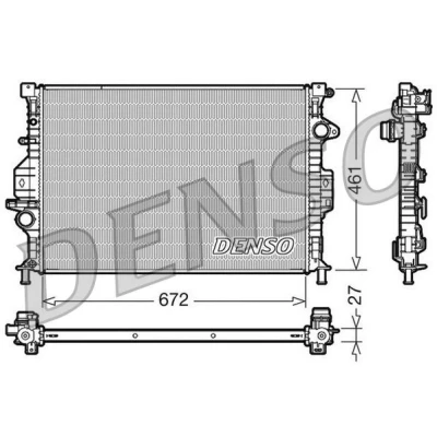 Imagen de DENSO DRM10069 Radiador, refrigeración del motor Aluminio 672 461 27 FORD: FOCUS C Max, 3, S Max Mk1, VOLVO: XC70 I Cross Country, S60 II