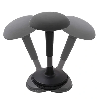 Imagen de FLEXISPOT Taburete Giratorio Silla Ergonómica de Altura Ajustable, Bolsa Asiento Dinámico con Respaldo Vertical para Escritorios Oficina o Comedor, Aliviar Dolor Espalda, Gris Oscuro