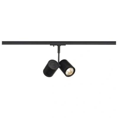 Imagen de Slv Negro monofásico BIMA 2, Foco led, proyector, luminaria de Techo, Sistema Carril, iluminación Interior / GU10 50 W