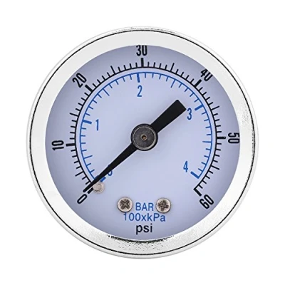 Imagen de Manómetro de presión, 0 60psi 4bar 1/8 &quot;BSPT rosca presión hidráulica redonda para medir la agua, aire y aceite