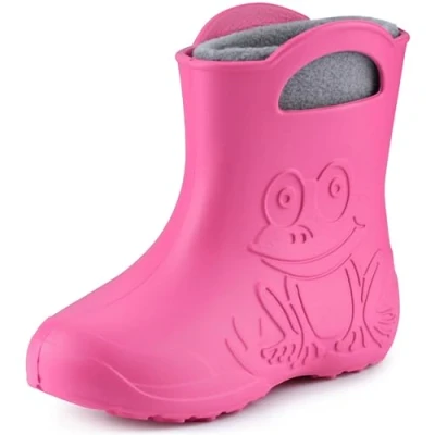 Imagen de Ladeheid Botas de Agua para niños en EVA Invierno Goma Infantiles con Forro removible Impermeables Calzado y niñas LA CA 03 (Rosado/Gris, 32/33 EU)