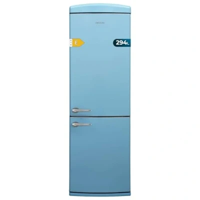 Imagen de Cecotec Frigorífico Combi 2 Puertas Retro de 294L Bolero CoolMarket Origin 294+ Blue E. Altura 190cm y 60,5 cm Ancho, Total No Frost, Multi Cooling, Fast Freezing, Acabado Vintage Azul