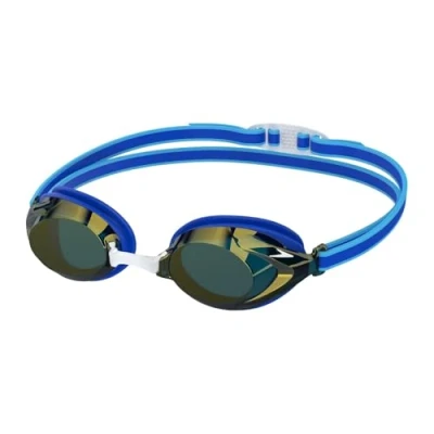Imagen de Speedo Vanquisher 3.0 Mirror Gafas de natación para Junior Unisex, Cobalt Pop/Cobalt/Gold Mirror, One Size