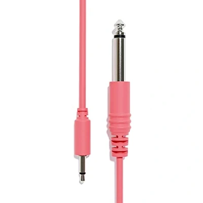 Imagen de ExcelValley 1 Pack Cables de Conexión Mono TS 3,5mm a 6,35mm Eurorack Sintetizador [Durazno 150cm 59&quot;]