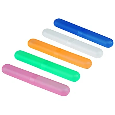Imagen de Gvoltaee 5 Piezas Estuche de Viaje Portátil de, Transparente Caja Cepillo Dientes, Desmontable Dientes Organizador, per Campismo, Escola, Vida Diária