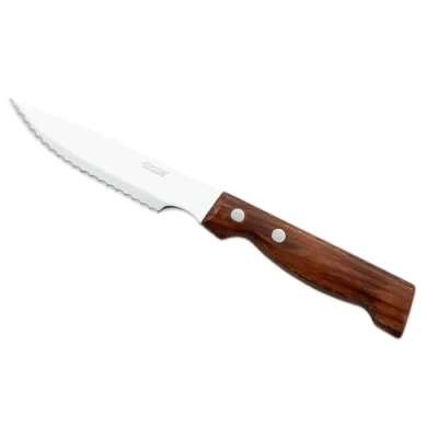 Imagen de Arcos Serie Cuchillos de Mesa Cuchillo Chuletero Hoja Serrada Acero Inoxidable NITRUM 120 mm Mango Madera Comprimida Color marrón