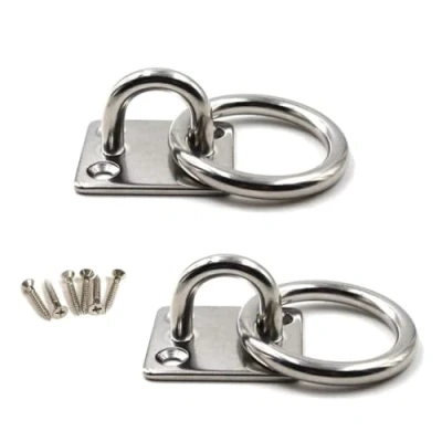 Imagen de M8 Plato de Gancho para techo Placa ocular 304 Acero inoxidable montaje en pared Servicio pesado colgar Paquete 2 (tornillos incluidos)