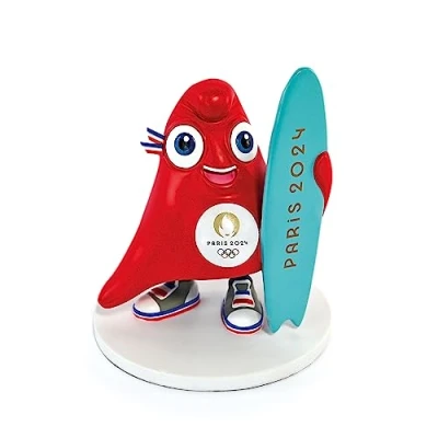 Imagen de Doudou et Compagnie Licence JO Paris 2024 Phyrge Mascotte Juegos Olímpicos y Paralímpicos Figura Pose Surf, Color Mascota, 13 (JO2509)