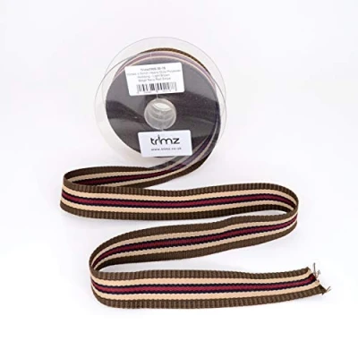 Imagen de Trimz Cincha, marrón claro, beige, rojo marino, 10 m x 30 mm