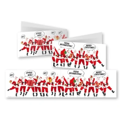 Imagen de Edition Colibri Juego de 10 divertidas tarjetas Navidad con sobre: DIN largo (42 x 10,5 cm), diseño Papá Noel (11157)