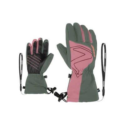 Imagen de Ziener Guantes de esquí Laval para niños, Impermeables, puño Largo, Verde moño, 7,5
