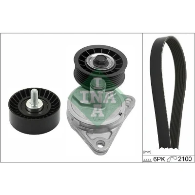 Imagen de INA 529 0385 10 Juego de correas trapeciales poli V Revisar/sustituir poleas libres del alternador FORD: Focus Mk1 Hatchback, Berlina