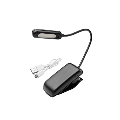 Imagen de Linterna LED De Mesa/Lectura Bateria Recargable (1.000 mAh) 30 Lumenes Con Clip, 3 Tonos Luz y Niveles Luminosidad